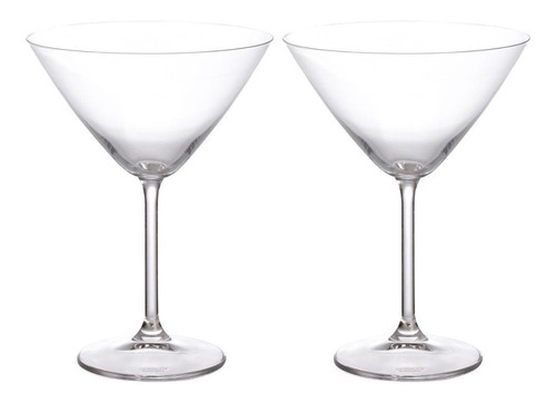 2 Unid. Taça Martini 280ml Bohemia Cristal Com Titanium Cor Transparente