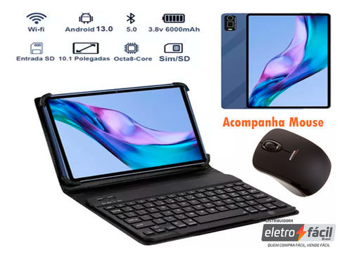 Tablet 10.1 Polegadas 4gb/64gb +teclado+mouse+capa+chip