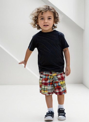 Bermuda A Cuadros Para Niño Talla 5