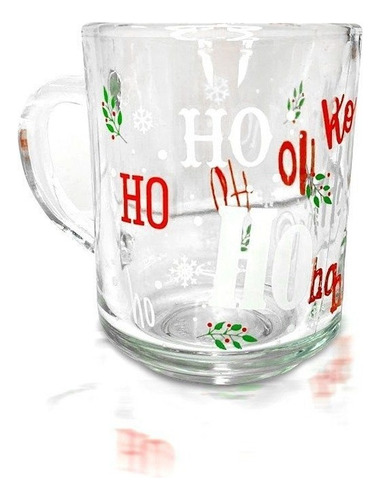 Caneca Decorada Natalina Hohoho Vidro 245ml - Natal Rizzo
