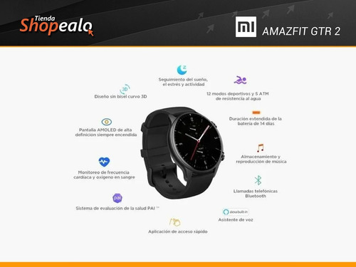 Imagen 5 de 8 de Smartwatch Xiaomiamazfit Gtr 2 Gps Negro Running + Cuotas