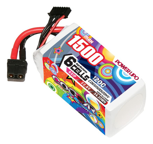 Coddar Bateria Lipo De 1500mah 6s 22.8v 120c Hv Con Conector