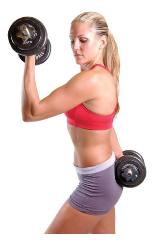 Par De Mancuernas Ajustables 40 Lbs Total Marca Cap Barbell Color Negro