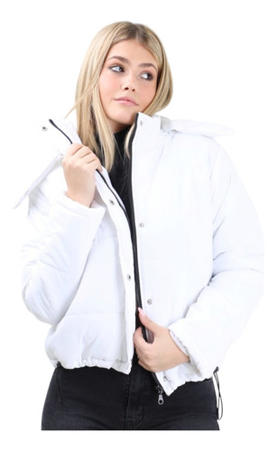 Campera Mujer Puffer Inflable Blanca