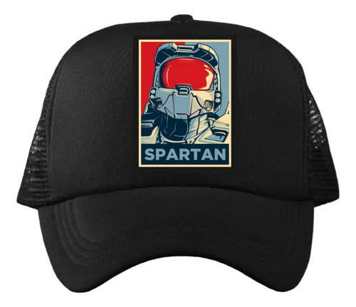 Gorra Negra Halo Spartan Unitalla Ajustable
