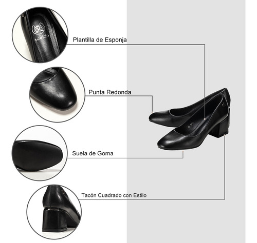 Zapatos Taco Negro Formal Mujer Weide Js60