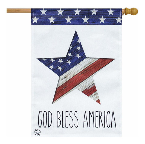 Briarwood Lane God Bless America Star Patriotic Burlap House