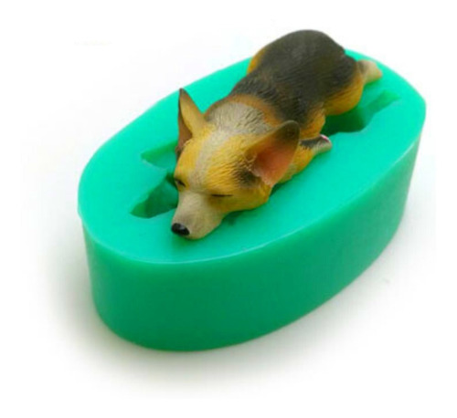 Molde Silicon Perro Corgi Patas Hacia Atrás