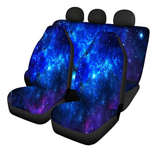 Fusurire Galaxy Space Car Seat Cover Full Set Starry Sky Spl
