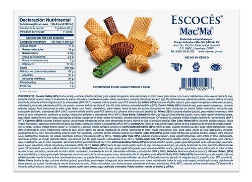Imagen 3 de 3 de Galleta Macma Escoces 1 Pz 330g