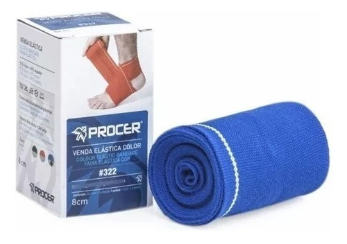 Venda Elastica Procer 8x3 Art322 Colores Pack X10 Asfl70full Color Azul