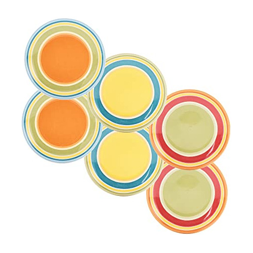 Plato Aperitivo Cermica 6 PuLG Bico Tunecino, Set De 6 Unida
