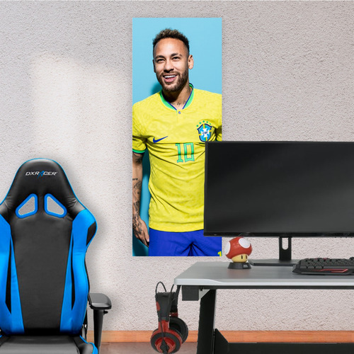 Cuadro Grande 30x80 Cm Deporte Neymar Brasil Animeras