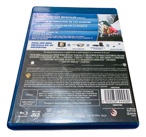 Pelicula Bluray 3d Destino Final 5 (Usado)