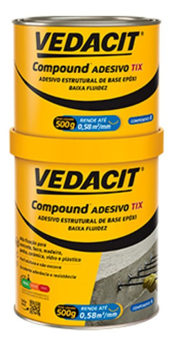 Adesivo Epoxi Compound Tix (lata 1 Kg) - Vedacit