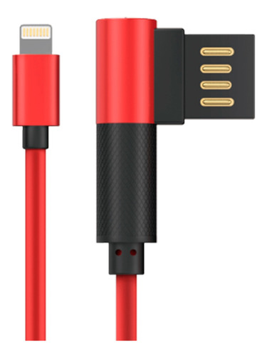 Cable Da iPhone Mallado Lateral Rojo Dt0012ard