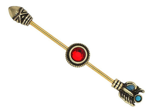 Imagen 1 de 2 de Excepro - Piercing Industrial De 0.49 Oz, Diseño De Plumas C