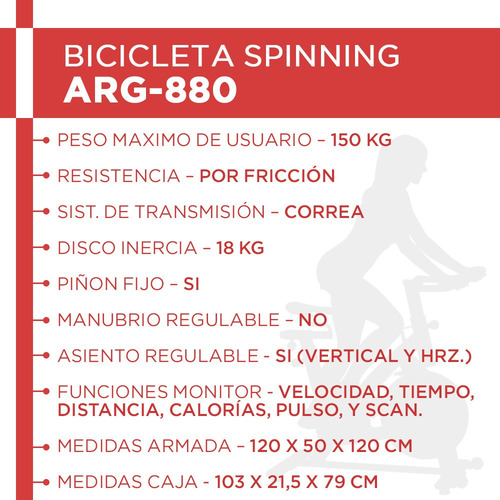 Bicicleta Spinning Indoor Pro Randers Rueda 18kg Sopor 150kg