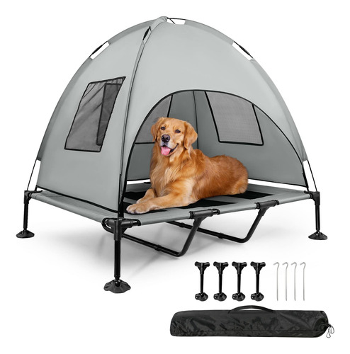 Ranslen Cama Elevada Para Perros Con Dosel  Cama Grande .