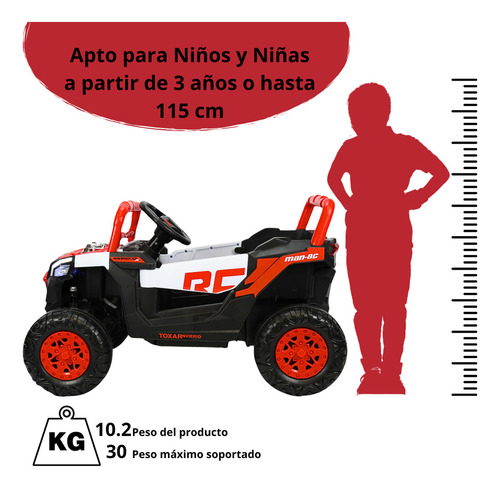 Montable Electrico Para Niños Mini 4x4 Bluetooth Sonido 12v Rojo Joykoo