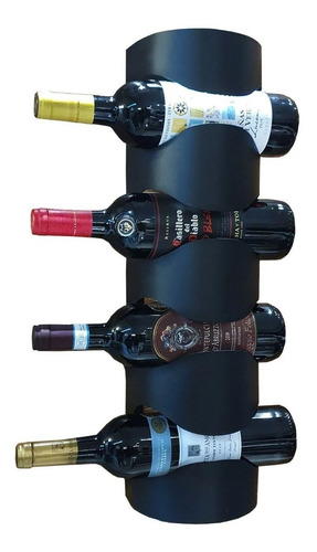 Imagem 1 de 9 de Adega Vertical Mesa Parede Suporte 4 Garrafas Vinho De Metal