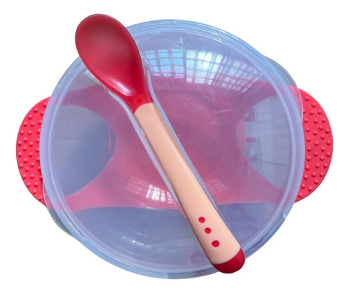 Plato Hondo Con Cuchara Bowl Para Bebé Antideslizante