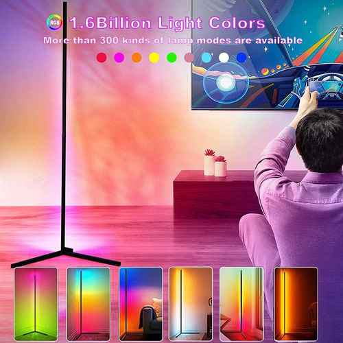 Lámpara De Pie De Esquina Rgb Con Iluminación Ambiental Led