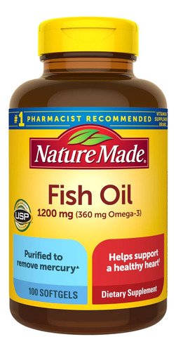 Nature Made Fish Oil 1200mg 100 Capsules Blandas