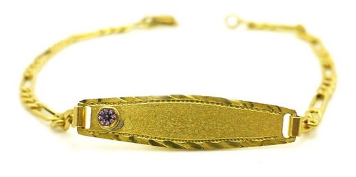 Pulsera Identidad Oro 18k Bebe Niños 1.5 Grs Grabado S/cargo