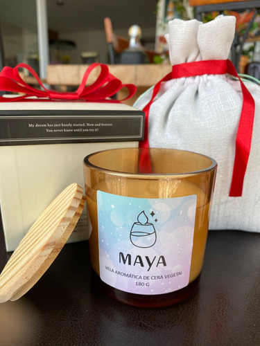 Kit Presente Vela Aromática Com Saquinho E Caixa
