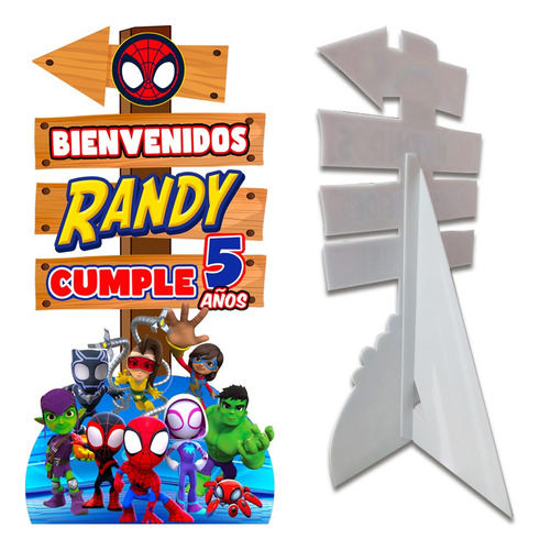 Figura Coroplast Letrero Bienvenida 1m Spidey