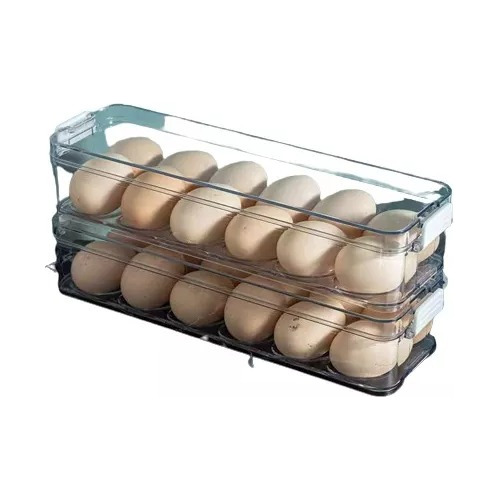 Porta Huevos Lineal De 2 Niveles Organizador De Cocina