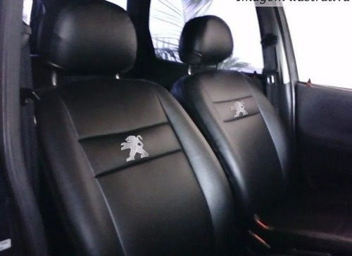 Capa De Banco Couro Peugeot 208 Ano 2014. Preto Com Cinza