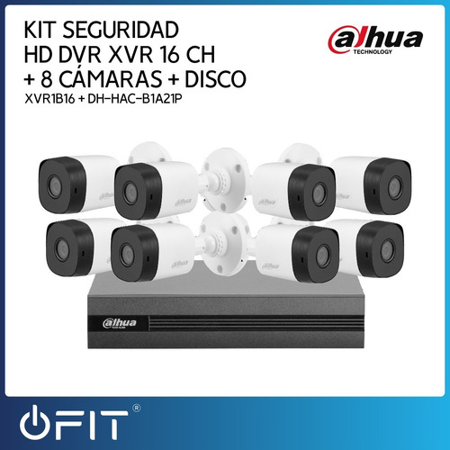 Imagen 2 de 7 de Kit Seguridad Dahua Full Hd Dvr 16ch + 8 Bullet + 1tb