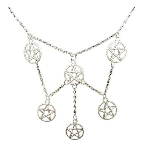 Cadena Collar Estrellas Punk Colgante Gotico Rock Wicca 