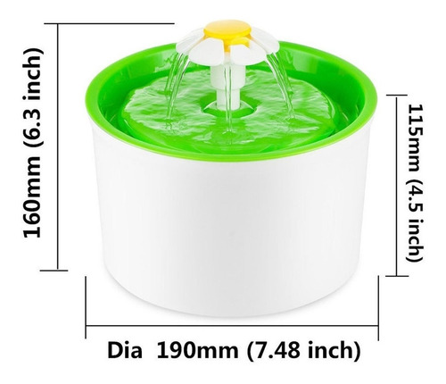 Imagen 3 de 5 de Moda Automático 1.6l Perro Gato Mascotas Agua Bebedero Masco