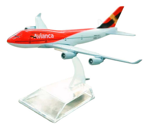 Miniatura Colecionável Metal Avião Comercial Boeing Airbus Cor B747 Avianca