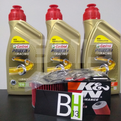 Gs500 Kit Troca De Óleo K&n Kn-133 Castrol 10w40 Sintético