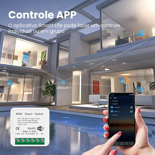 A 5 Mini Smart Wifi Switch Automação Doméstica Alexa 16abest