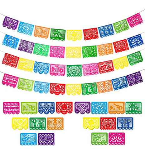 Banderines De Fiesta 4 Paquetes De Pancartas De Fiesta Mexic