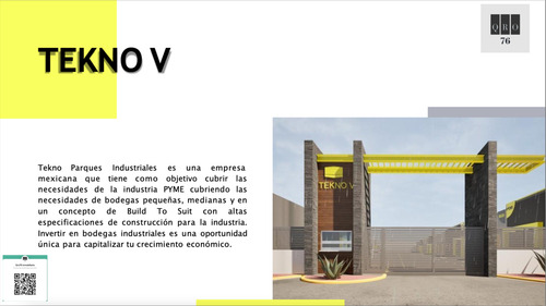Venta Nave Industrial (160 M2) Toyota, Tlacote, Qro76 $2.3 Mdp