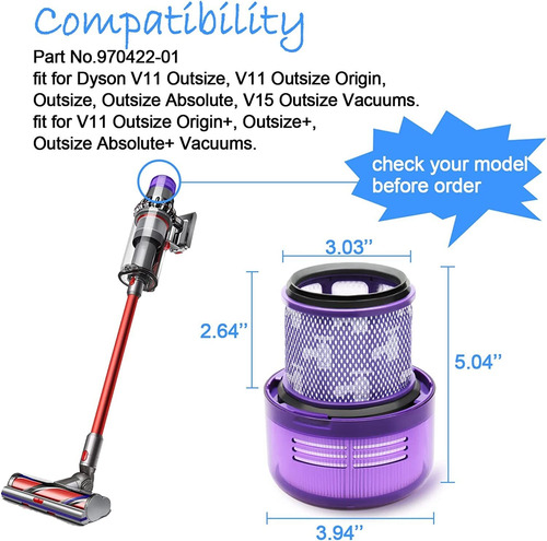 Filtro De Repuesto Para Dyson V11 Outsize, V11 Outsize Origi