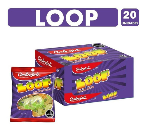 Gomitas Acidas Recubiertas De Azúcar Loop 500gr