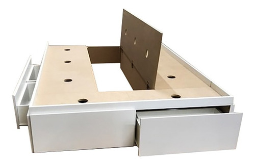 Imagen 3 de 10 de Base Box Sommier 6 Cajones Y Baulera 1,40 X 1,90