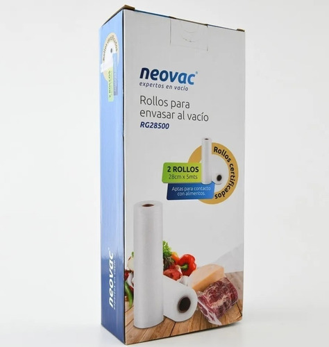 Imagen 2 de 8 de Rollo Bolsa Gofrada Para Vacio Neovac Pack 2x 28x500 Cm