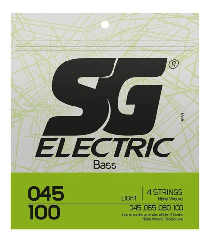 Encordoamento Baixo 4 Cordas Sg Tensão Leve 0.45-.100 Níquel