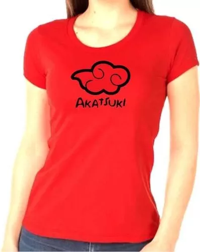 Camiseta Baby Look Akatsuki Nuvem Vermelha Personalizada