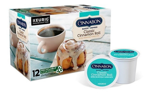 12 Cápsulas Keurig Cinnabon Roll Café K-cup Rol De Canela