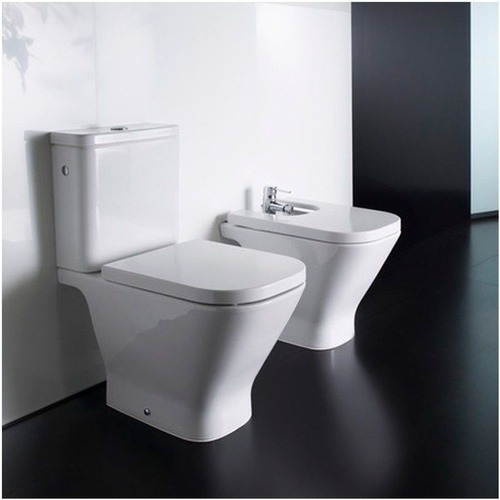 Combo Inodoro Largo Tapa Deposito Bidet The Gap Roca