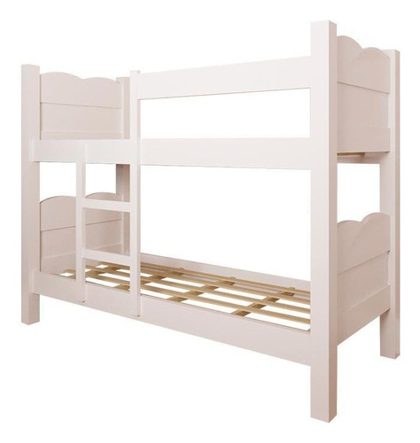 Cama Quarto Beliche Madri Com Colchão Cor Branco